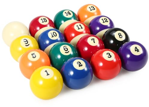 Generic 52.5mm Kompletta Uppsättning Biljardbollar, 16 St, Harts, Polyester, för Spelrum, Barer, Sport Fritidsspel och Fritidsport med Stor Färgmättnad och Glansighet, Förhindrar (M)