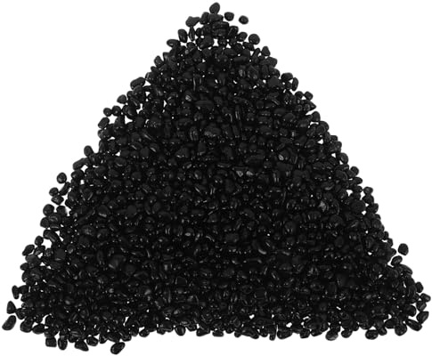 ibasenice Schwarzer Aquarienkies 500g Polierte Ziersteine für Aquarium Pflanzkübel und Gartendekoration Wasserqualitätsfreundlich Vielseitiger Bodengrund für Wasserpflanzen und