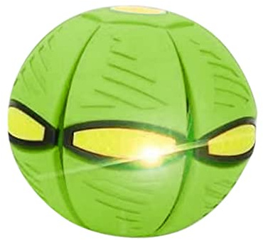Pelota Saltarina Niños Gracioso Metaball Mágico, Platillo Volador Magic Metaball con 6 Luces, Children's Bouncing Ball para Interacción Entre Padres E Hijos (A01-Verde(Versión con Seis Luces))