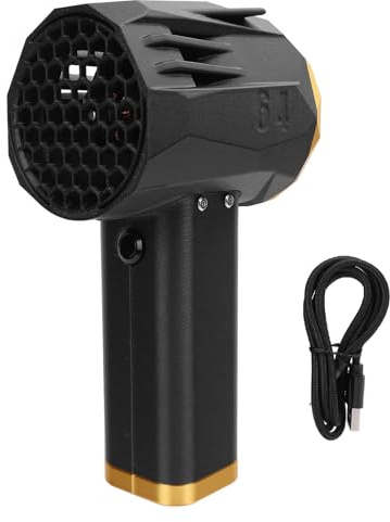 Turbo Ventilatore Portatile 64mm, Soffiatore Elettrico Leggero Nero, Prestazioni Potenti Ricarica Rapida, Uso Domestico e Industriale