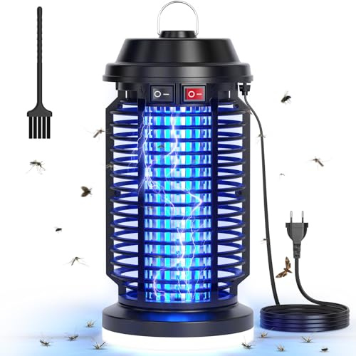 YISSVIC Lampada Antizanzare Elettrica 4200V 15W, 2 in 1 con Illuminazione LED, Lampada UV contro Zanzare e Mosche, IPX4 per Esterno e Interno