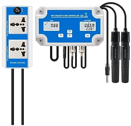 YFDGD Wassertester Smart WiFi Online Meter PH ORP Temp Aquarium Wasser Qualität Tester Monitor Controller for Schwimmbad Spa Soilless Anbau Mehrzweck Genau Einfach