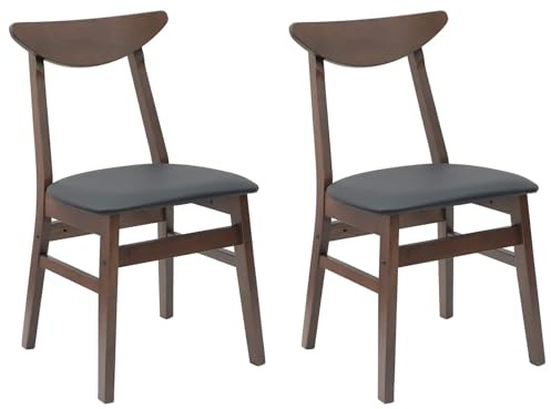 zylophax Esszimmerstühle 2 pcs Hellbraun aus massivem Gummibaum Holz 42 x 47,5 x 81 cm modernes Design ohne Armlehne für Esszimmer und Esstisch mit Stabiler Bauweise für Komfortables Sitzen