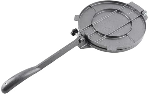 Aramox Tortillapress Aluminiumlegering Manuell Tortillamaskin Degpress för Kinesiska Kakor och Bakverk, Multifunktionsverktyg för Handpajer Köttpajer, Husmanskost och Bakning (20 cm svart)