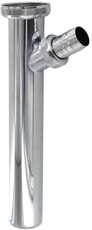 Schläfer 439004 | Prolunga Sifone per Lavabo Bagno e Cucina con Attacco per Lavatrice e Lavastoviglie, Materiale in Ottone, Misure 1 1/4 x Ø 32mm x 150 mm, Tubo Regolabile Universale con Cartella