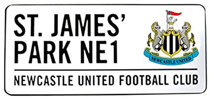 Newcastle United FC Metal Street Sign