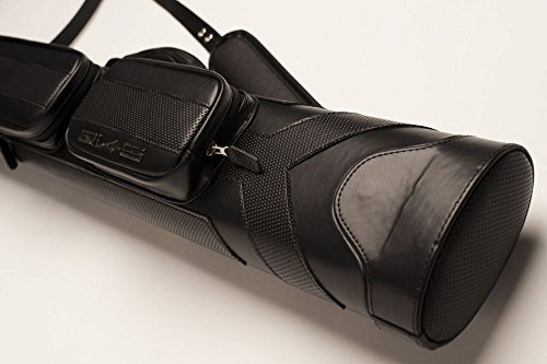 QK-S Billard-Köcher Samurai 2/4 für Pool-Billard-Queues, aus Vinyl und Nylon, mit Schultergurt, Tragegriff und Seitentaschen für Billardzubehör