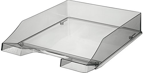 Han Klassik Briefablage A4/C4 stapelbar, stark, transparent rauchtopas farbig - 6er Pack, 12 Ablagen | grau-transparent, 1