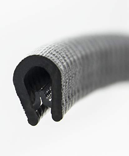 SMI-Kantenschutzprofil KS1-4S-POM für 1-4mm PVC Schwarz selbstklemmend ohne Kleber ROSTFREI mit POM-Klemmband Kantenschutz, Kederprofil, Kantenprofil, Kantenschutzleiste für Autotüren, Bleche (10 m)