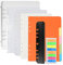 FOCCTS 3er Pack A5 Nachfüllpapier-Set 45 Seiten und 5 farbige Trennblätter, 5 Stück Umschläge mit Reißverschluss, 25 blätter Index Tabs, Lesezeichen Lineal,Drei-Gitter-Rechnung Aufbewahrungstasche