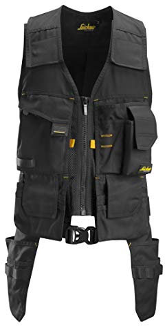 Snickers Workwear U42500404 Allround Work Tool Vest for Men, Durable Utility Vest with Multiple Pockets, Adjustable Fit, Black - Medium