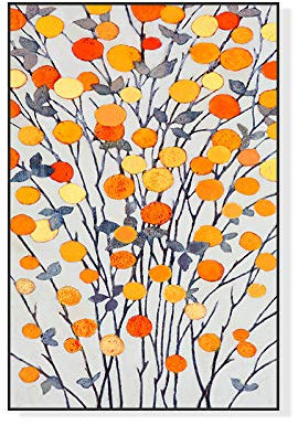 QYQMYK Ölgemälde Auf Leinwand Groß Übergroßes Acryl-Orangenbaum-Kunstwerk Handgemalte Zeitgenössische Wanddekoration Großes Schlafzimmer-Kunstwerk Für Küche Esszimmer Büro-Wandbild, 50 × 75 cm (O