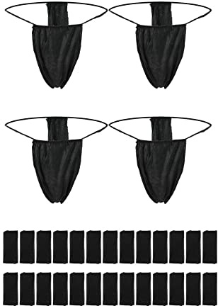 ASTER 50 stycken engångsstringtrosor icke-vävd stringtrosa engångs T-rem string engångsbikini trosor för spray solning och spa svart, Svart, one size