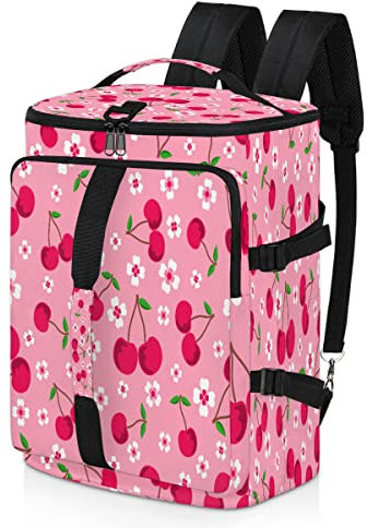 Sport-Rucksack mit Blumen-Kirschfrüchten, für Männer und Frauen, Kirsch-Seesack mit Schuhfach für Fitnessstudio, Reisen, Wandern, Rucksack, multi, Einheitsgröße, Sportlich