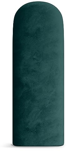 Muralo Klädd panel, oval väggkudde, sänggavel, väggpanel, för sovrum, vardagsrum och säng, modern panel med stoppning, 30 x 80 cm, turkos