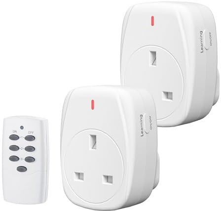 HBN Remote Control Plug Sockets UK,Wireless Remote-Light Switch with 30m Operating Range ,13A/3120W Remotes Socket Outlets for Christmas Light,Lamp