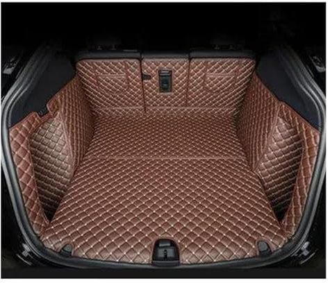 Kofferraummatte Auto Kompletter Satz Kofferraummatten Für Tesla Für Model Y 2021 wasserdichte Cargo Matten Kofferraumteppiche Für Model Y 22–20 Kofferraumabdeckung(Color:Kaffee)