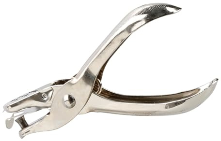 GroveEss Metal Single Hole Punch,6mm Handheld One Hole Plier,Durable Hole Puncher Tool for Crafts Paper Scrapbooking Card Tags Office School Home(Silver)