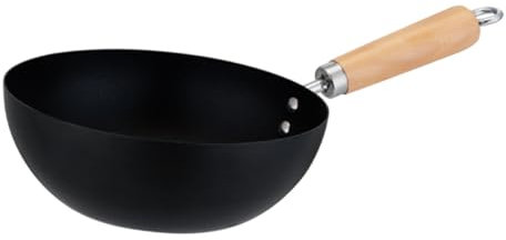 HOLIDYOYO Mini-wok-bratpfanne Aus Edelstahl Runder Boden Antihaftbeschichtung Zum Braten Von Eiern Und Steaks Tragbar Und Einfach Zu Reinigen