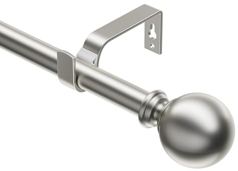 Gardinenstange Ausziehbar 76-350 CM, 19 MM Durchmesser Vorhangstange, Gardienenstange füR Gardinen mit öSen, Metall Gardinenstangen mit Halterung und Rundkappen, füR Balkon, KüChe, Wohnzimmer, Satin