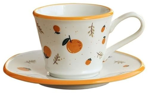 ZXFIYTBH Tasses Ensemble de Tasses à café et soucoupes en céramique Haute température, Tasse à thé de l'après-midi exquise, Tasses à Lait Mignonnes Vintage Café Boisson Tasse