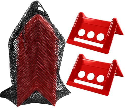 24 Pack Flatbed Edge Protectors with Carrying Case 4 Winch Ratchet Straps Plastic for Flatbed Cargo Load Truck Shipping Containers, Red