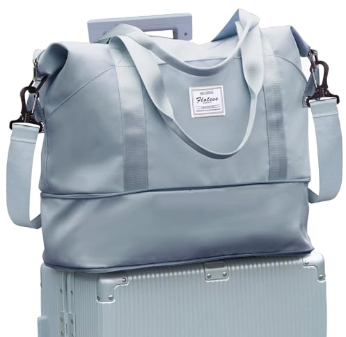 SEAFEW Reisetasche Damen Sporttasche 40x30x20 Ryanair Handgepäck Tasche | Weekender Bag Schwimmtasche Wasserdicht Travel Duffle Bag Wickeltasche Trainingstasche Frauen für Reise Gym,Graublau