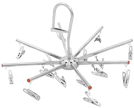 Hemobllo 16pcs Stainless Steel Foldable Hangers Clips Towel Socks Diaper Hanger for Bedroom Laundry Room Decor