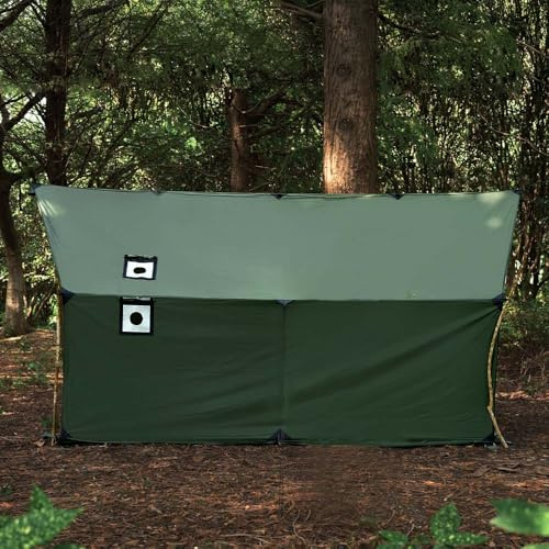 Hammock Tent with Stove Opening Winterproof House Tent 3-4 People Large Room Hot Tents for Camping Hiking (Green)
