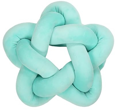 YongXinMY Almohada decorativa de estrella con nudo – Cojín decorativo de felpa suave, almohada lumbar de estrella anudada hecha a mano para sofá, cama, dormitorio, sala de estar, decoración estética