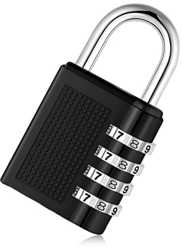 KYLOS Lucchetto Armadietto Lucchetto A Combinazione A 4 Cifre Per Palestra, Scuola, Esterno E Armadietto Dei Dipendenti, Colore: Nero