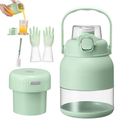 Electric Citrus Juicer 28 Oz, With Straw and Two Lids, Electric Portable Blender & Citrus Juicer, Multifunctional Large-Capacity Electric Juicer Bottle (1Set)