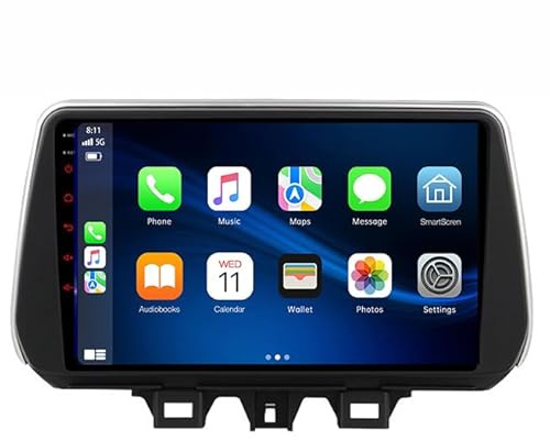 Bilradio för Hyundai New Tucson IX35 2018-2019, Android 14-bilradio, 9-tums bilpekskärm med GPS Navi, bluetooth, FM- och RDS-radio,Bluetooth, Mirror Link,Bakre Kamera