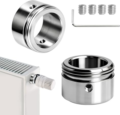 Heizkörperthermostat Adapter für RA/RAV/RAVL Ventile: Edelstahl Heizkörperventil Adapter - Heizungsthermostat-Adapter mit Sechskantschlüssel, M30 x 1,5, (Innen Ø 22mm)