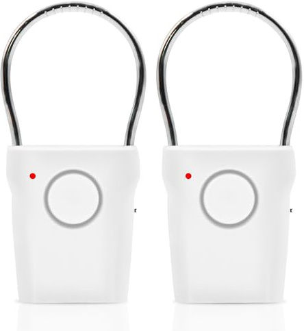Türgriff-Alarm 2 Stück, 120db Elektronischer Türgriffalarm, Window Sensor Alarmanlage, Kabellos Vibrations- Und Touch-Sensor, Anti-Diebstahl-Sicherheitsalarm Für Zuhause Hotelzimmer Wohnmobil (Weiß)
