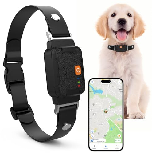 puppalace GPS Pet Tracker for Dogs and Cats - 12 Months Free Membership, Real-Time Tracking, Health Monitoring, Historical Route Recording, Virtual Geofence, IP67 Waterproof, 14-Day Battery Life