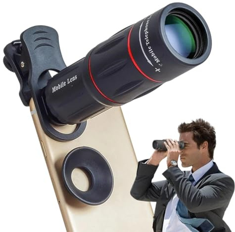 HD Clip-On Telephoto Lens for Smartphones, Portable Optical Zoom Phone Camera Lens, Universal Monocular Lens for Photography and Long-Distance Shooting