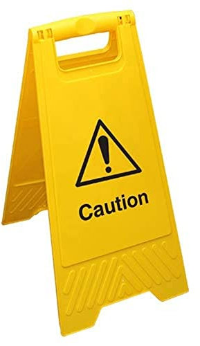 V Safety Caution - Yellow Floor Sign