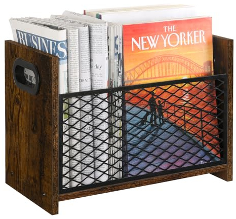 YINMIT Magazine Holder, Magazine Rack Floor, Magazine Storage Basket, File Holder Organizer, Folder Organizer for Magazines, Books, Newspapers, Tablets (Medium)