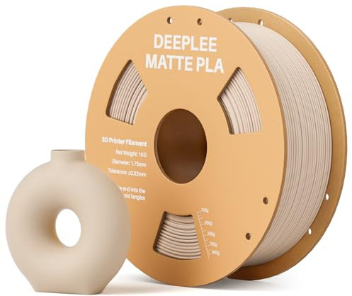 DEEPLEE Matte PLA Filament 1.75mm 3D Drucker Filament, Maßgenauigkeit +/- 0.02mm, für die meisten FDM 3D Drucker, Beige 1KG