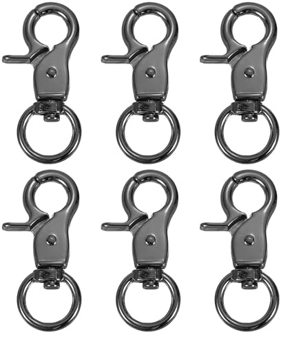 QUARKZMAN 6Pcs Crochet À Ressort Pivotant, 13mm(1/2) Crochet À Déclencheur Lourd En Métal Attache En Forme De Pince De Homard Pour Sangles Sacs Ceintures Travail Du Cuir, Noir Gun