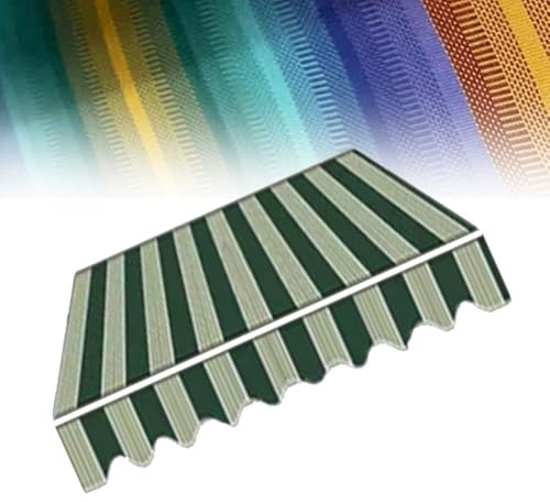 MACAGGTNTU Telo di Ricambio per Tenda da Sole Retrattile Manuali 200 250 300cm Tenda da Sole di Ricambio da Patio, Telo di Ricambio per Tenda da Sole A Bracci(Stripe 5,10x8ft/300x250cm)