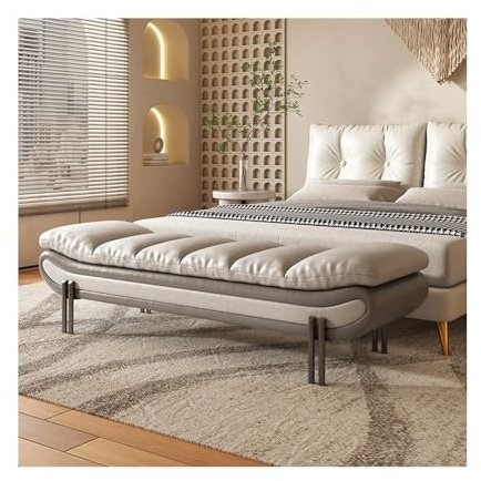 GEK208130 Modern Leichter Luxus-Schlafzimmer-Nachttischhocker, Bett-Fußhocker, Kleiderhocker, Bettcouch, Freizeit, Kleiner Sofahocker, Schuhbank Dekorativ(Dark Gray,Groß)