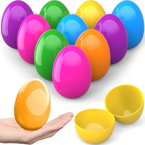 3.5”Unfilled Easter Eggs, 36 pcs Colorful Egg Plus 2 Golden Egg, 38 Pcs Plastic Empty Eggs Colors for Easter Hunts, Surprises, Easter Basket Stuffers Fillers