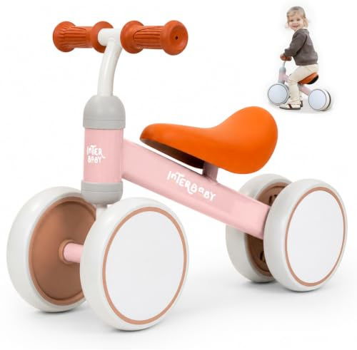 Interbaby Bicicletta senza Pedali Bambino 1-3 Anni | 12-36 Mesi (Rosa)