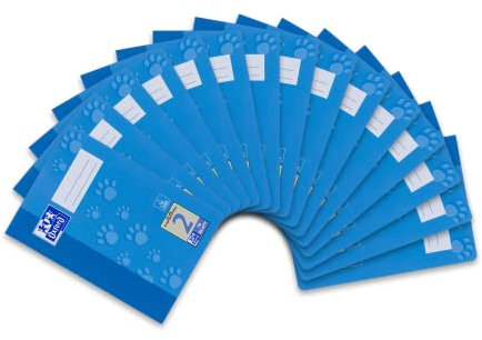 Oxford Schulheft A5, 16 Blatt, Lineatur 2, liniert, 15 Stück