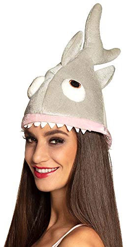Boland 99951 - Hut Hai für Erwachsene, Einheitsgröße, grau, Fisch, Unterwasserwelt, Kopfbedeckung, Accessoire, Motto Party, Karneval