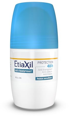 ETIAXIL - Déodorant Anti-transpirant - Traitement Transpiration Modérée - Aisselles - Protection 48h - Roll on - Fabriqué en France - 50 ml