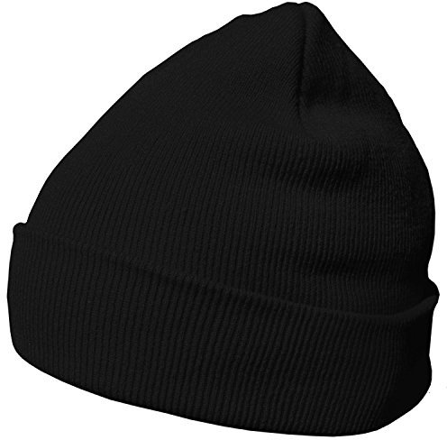 DonDon Mütze Herren Mütze Damen Wintermütze Beanie klassisches Design schwarz