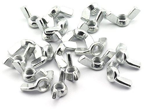 20 Pack 1/4 Wing Nuts Zinc Plated Fasteners Parts 1/4-20 Inches Butterfly Nut